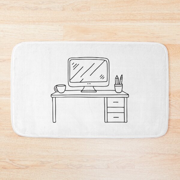 Item preview, A desk containing only a pencil and notebook, no computer designed and sold by rasagamastore.