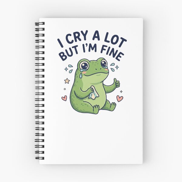 Item preview, I Cry a Lot But I'm Fine Funny Cute Green Tree Frog Emotional  designed and sold by Yellowriversss.