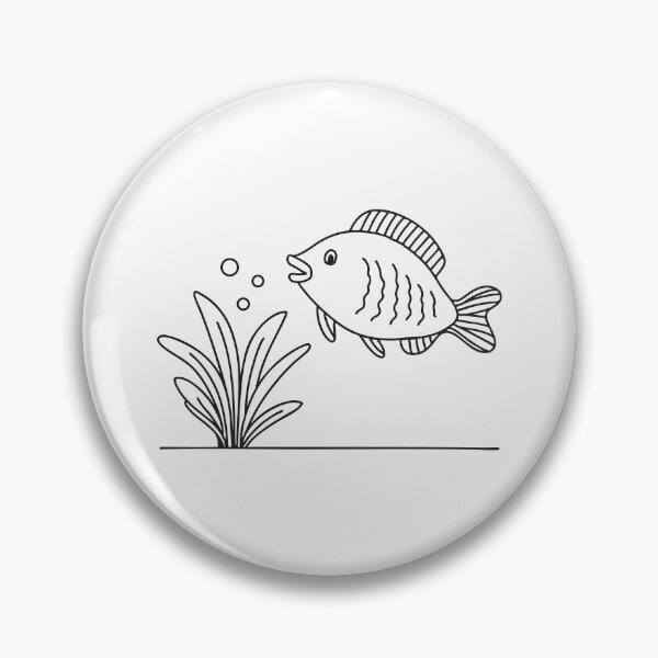 Item preview, A fish gliding past an underwater plant designed and sold by rasagamastore.