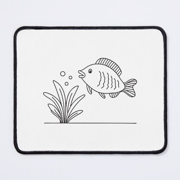 Item preview, A fish gliding past an underwater plant designed and sold by rasagamastore.