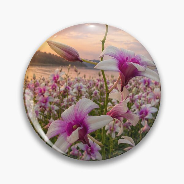 Item preview, Orchids in Sunset Glow by the Lake designed and sold by SheFriendly143.