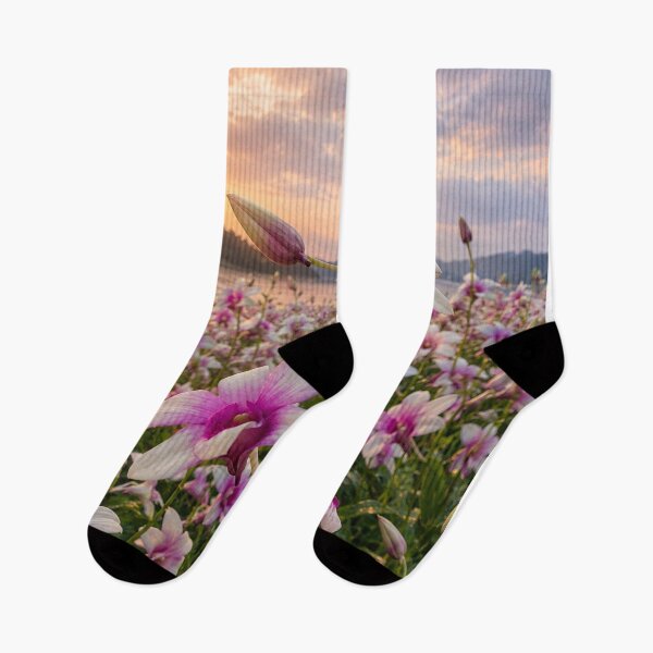 Item preview, Orchids in Sunset Glow by the Lake designed and sold by SheFriendly143.