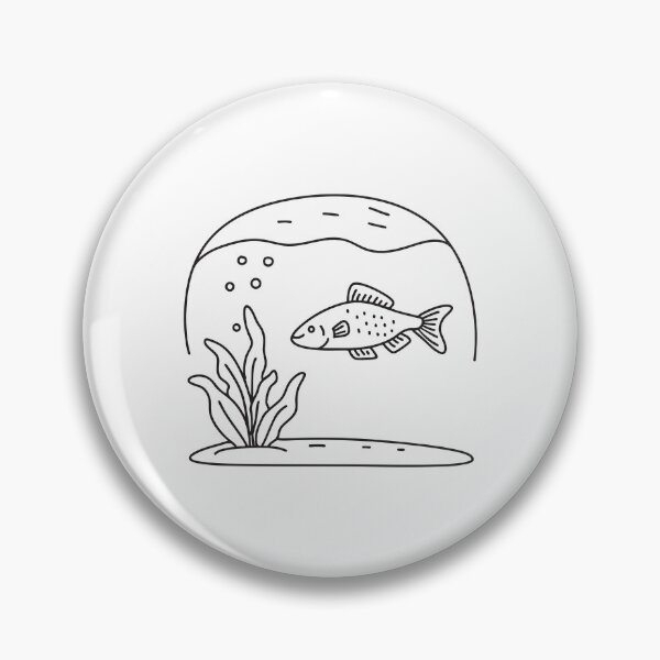Item preview, A fish drifting near a submerged plant designed and sold by rasagamastore.