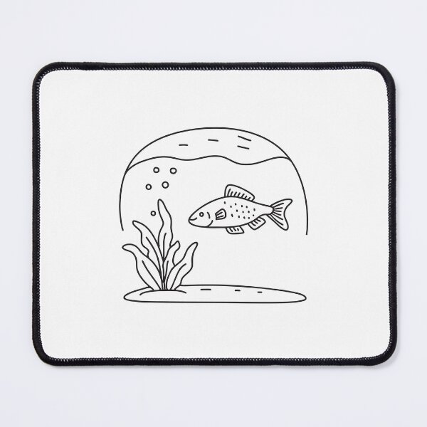 Item preview, A fish drifting near a submerged plant designed and sold by rasagamastore.