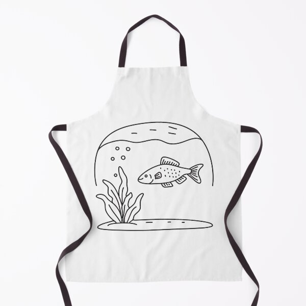 Item preview, A fish drifting near a submerged plant designed and sold by rasagamastore.