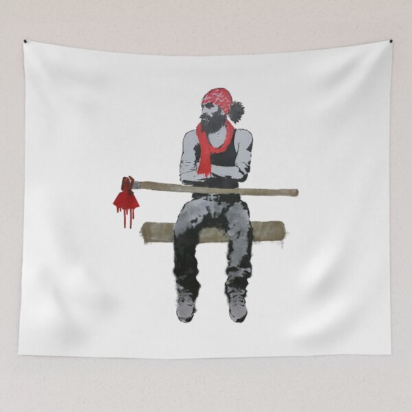 Item preview, Rugged Lumberjack Swinging Heavy Wood Axe Urban Art designed and sold by EdvvinStudios.