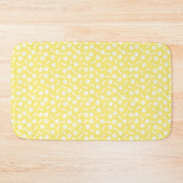 Item preview, Yellow And White Dog Paw And Bone Pattern designed and sold by pattern-archive.