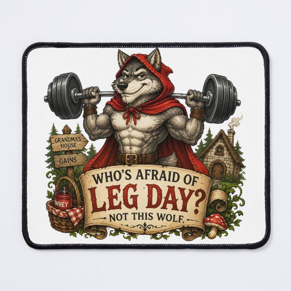 Item preview, This wolf isn't afraid of leg day designed and sold by AllThePixels.