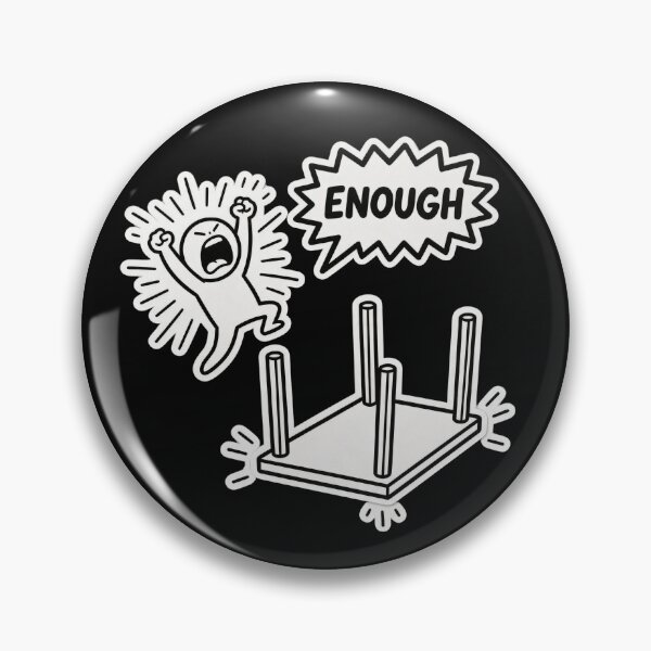 Item preview, "ENOUGH" - Screaming man flipping table, I'm Done. designed and sold by Cherie-verse.