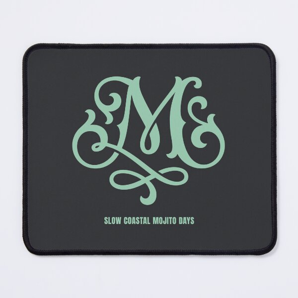 Item preview, Ornamental Calligraphy Monogram M Slow Coastal Mojito Days Vector Art designed and sold by Cozy-Old-Pub.