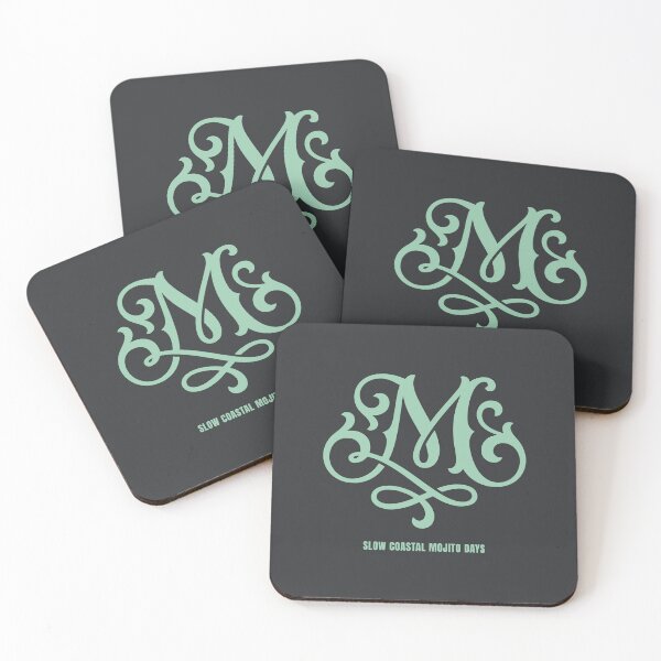 Item preview, Ornamental Calligraphy Monogram M Slow Coastal Mojito Days Vector Art designed and sold by Cozy-Old-Pub.