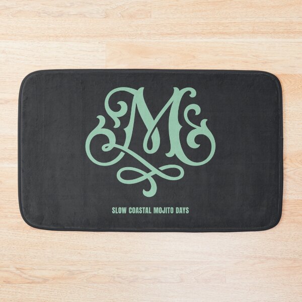 Item preview, Ornamental Calligraphy Monogram M Slow Coastal Mojito Days Vector Art designed and sold by Cozy-Old-Pub.