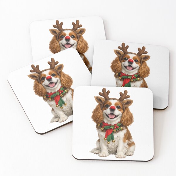 Item preview, Christmas Reindeer Blenheim Cavalier designed and sold by SpottyRainbow.