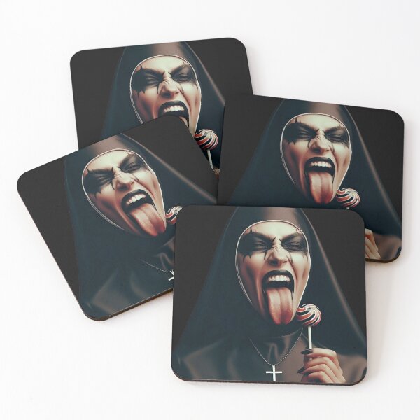 Item preview, Nun With Lollipop Playing Tongue designed and sold by Voodoo Store Paranormal Collections.
