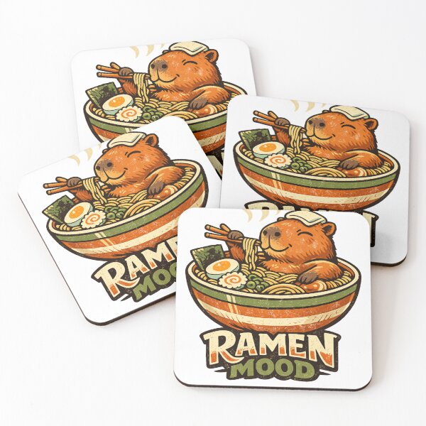 Item preview, Ramen Mood Capybara – Cute Vintage Ramen Lover Animal Graphic T-Shirt designed and sold by  ADBIB Design.