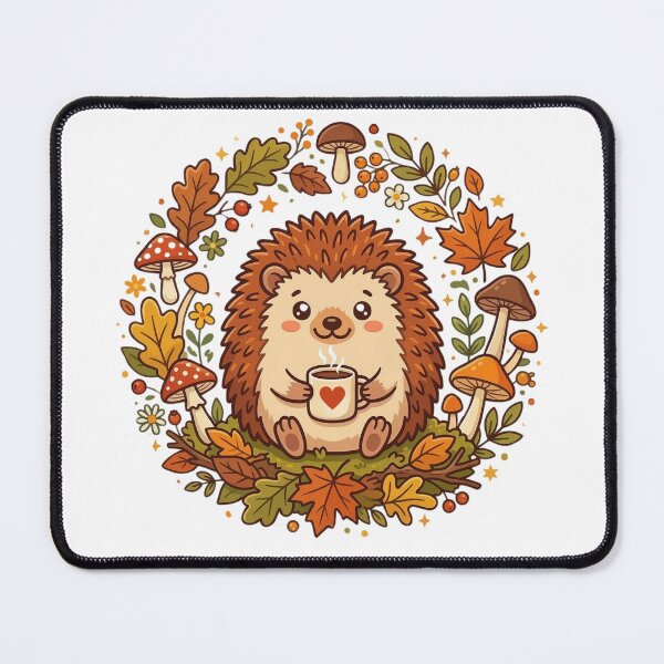Item preview, Cute Autumn Hedgehog with Coffee designed and sold by NightSpell.