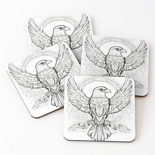 Item preview, Mythic Thunderbird Crest – Monochrome Tribal Winged Emblem designed and sold by Artisan Finds Online.