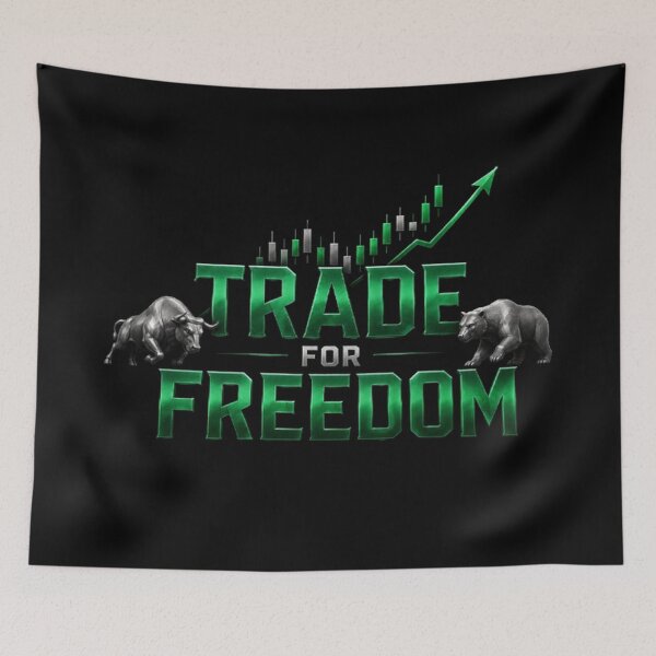 Item preview, Trade for Freedom Forex Trading Motivation Bull and Bear Trader Design designed and sold by PipForgeStudio .