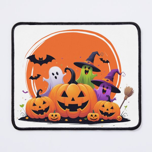 Item preview, Halloween Pumpkin Patch Ghosts Witch Bats designed and sold by Madhav Creations Studio.