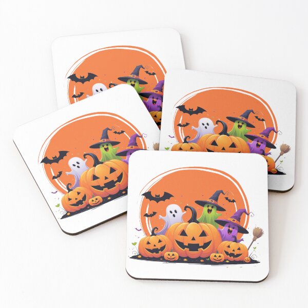 Item preview, Halloween Pumpkin Patch Ghosts Witch Bats designed and sold by Madhav Creations Studio.