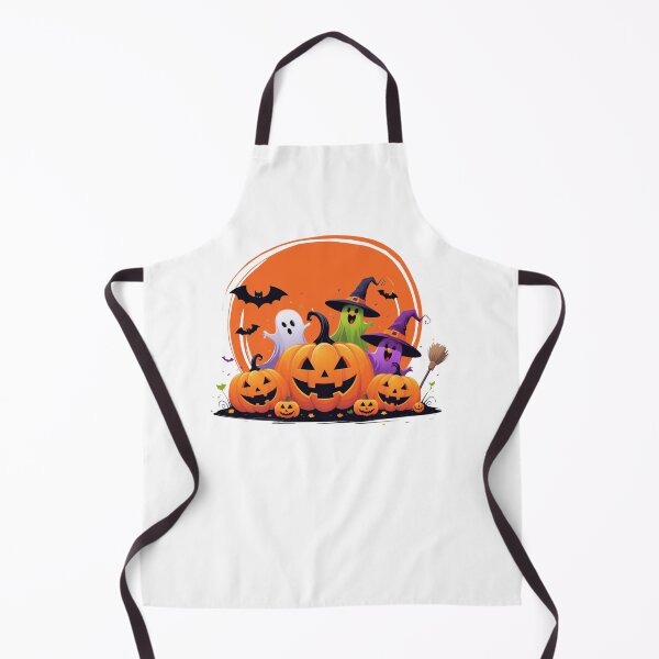 Item preview, Halloween Pumpkin Patch Ghosts Witch Bats designed and sold by Madhav Creations Studio.