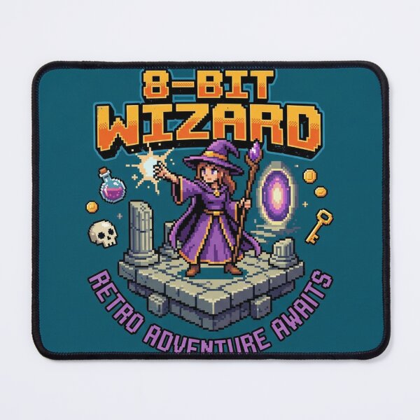 Item preview, 8-Bit Wizard Retro Adventure Badge designed and sold by GrzywaM.