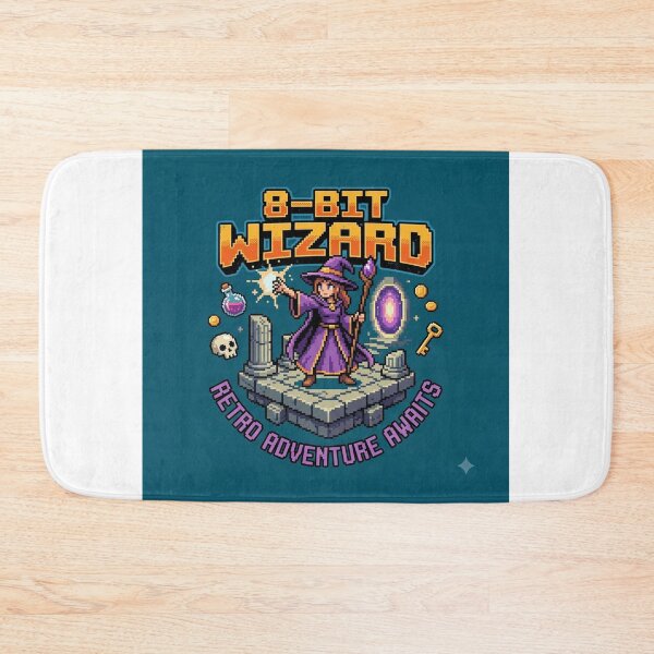 Item preview, 8-Bit Wizard Retro Adventure Badge designed and sold by GrzywaM.