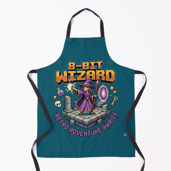 Item preview, 8-Bit Wizard Retro Adventure Badge designed and sold by GrzywaM.