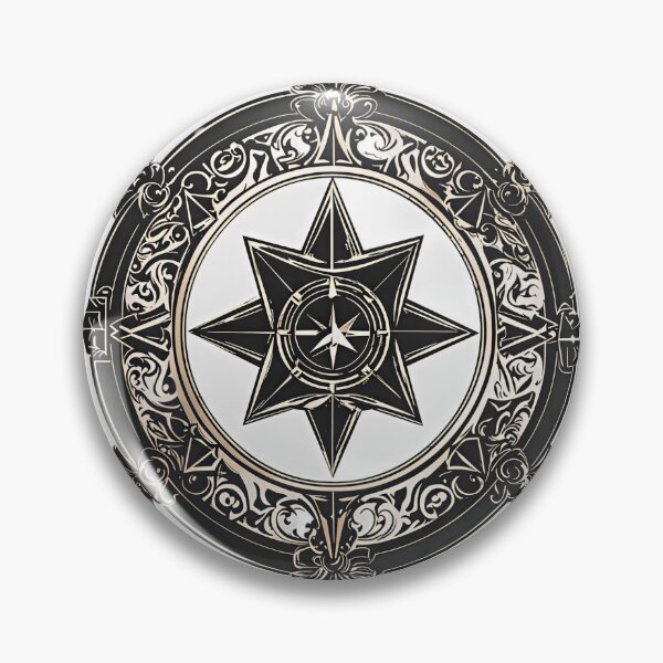 Item preview, Elegant Compass Rose Emblem | Vintage Monochrome Navigation Symbol designed and sold by Artisan Finds Online.