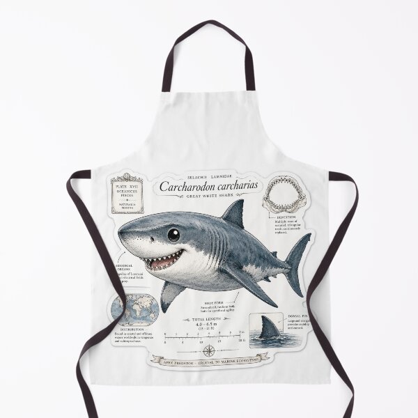 Item preview, Cute Vintage Great White Shark Sticker - Scientific Ocean Plate designed and sold by PND7777.