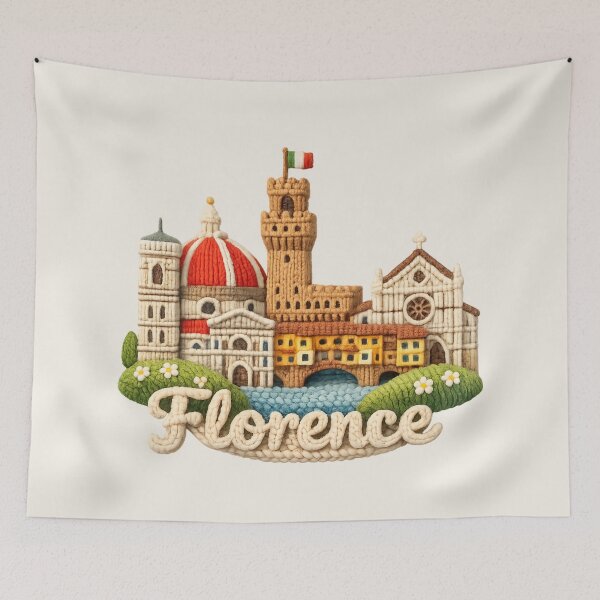 Item preview, Cute Knitted Florence Landmark | Handmade Yarn City Travel Knit Souvenir designed and sold by Moons Studio.