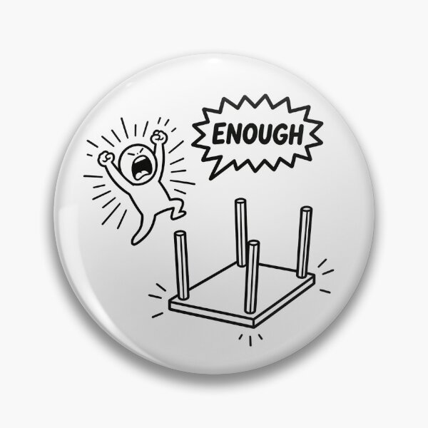 Item preview, "ENOUGH" - Screaming man flipping table, I'm Done. designed and sold by Cherie-verse.