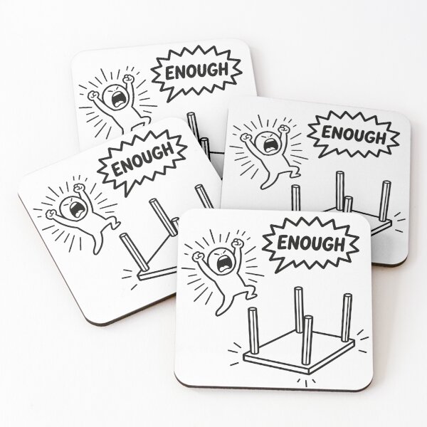 Item preview, "ENOUGH" - Screaming man flipping table, I'm Done. designed and sold by Cherie-verse.
