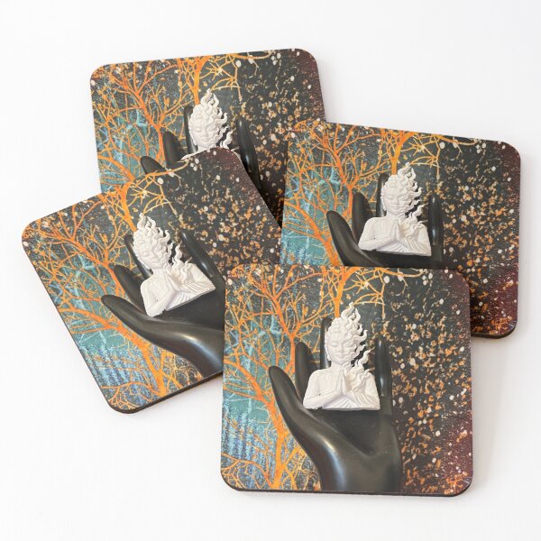 Artikelvorschau, Schwarze Hand mit erhobenem Buddha entworfen und verkauft von ArtbyDeeDeeO.