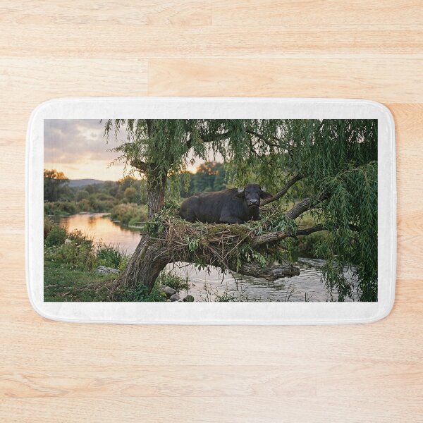 Item preview, A water buffalo has built a nest on a willow branch. designed and sold by TDZCOLLECTION.