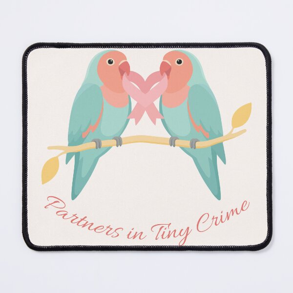 Item preview, Cute Lovebird Partners in Tiny Crime Couple Gift designed and sold by Paw-Soul.