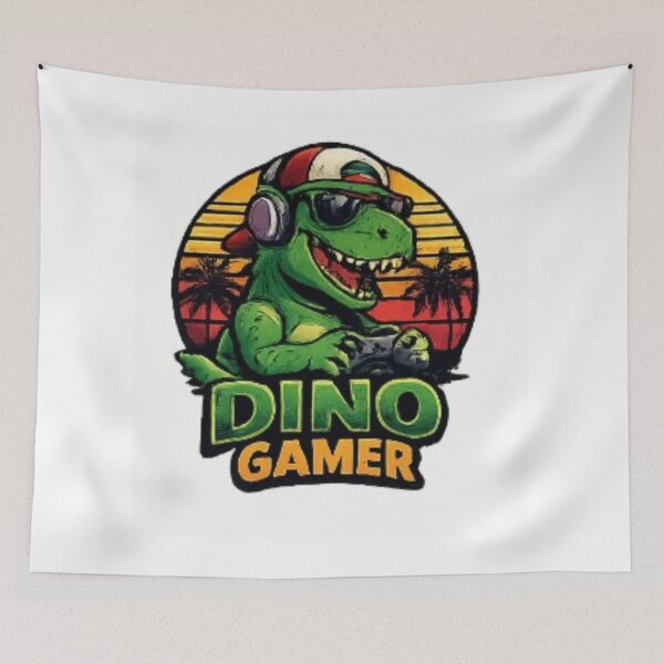 Item preview, Dino Gamer – Funny Retro Dinosaur Gaming Design | Cool T-Rex Gamer Gift designed and sold by ser-Ile.