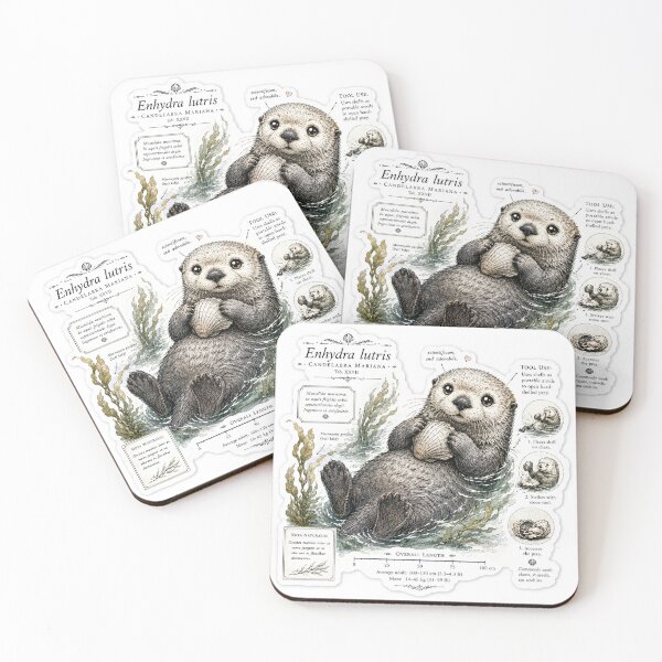 Item preview, Cute Vintage Sea Otter Sticker - Scientific Marine Mammal Plate designed and sold by PND7777.