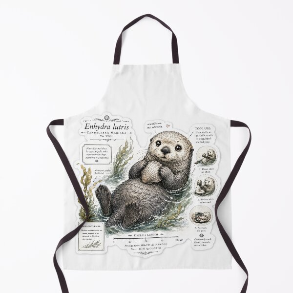 Item preview, Cute Vintage Sea Otter Sticker - Scientific Marine Mammal Plate designed and sold by PND7777.