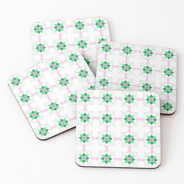 Item preview, Modern floral seamless pattern. Green and purple flower geometric vector background. designed and sold by AjjimaJKM.