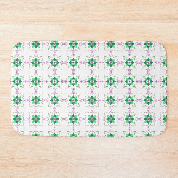 Item preview, Modern floral seamless pattern. Green and purple flower geometric vector background. designed and sold by AjjimaJKM.
