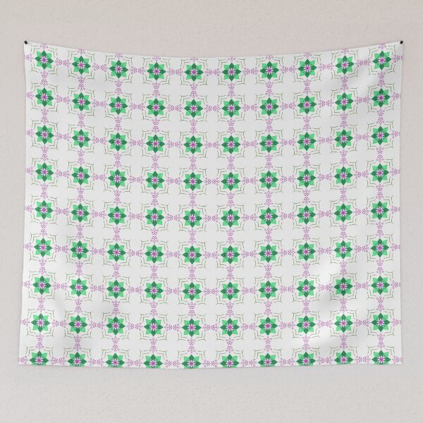 Item preview, Modern floral seamless pattern. Green and purple flower geometric vector background. designed and sold by AjjimaJKM.
