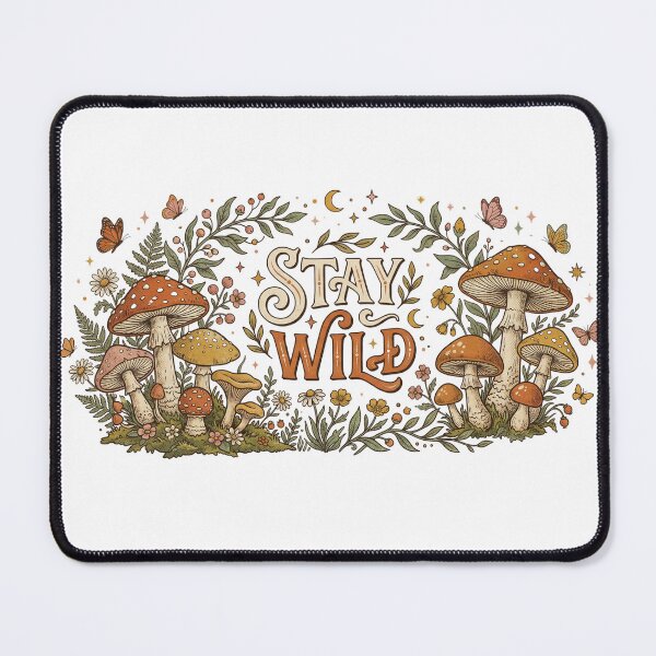 Item preview, Stay Wild Mushroom Cottagecore Forest designed and sold by NightSpell.
