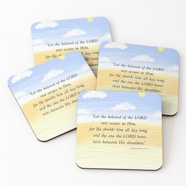 Item preview, Encourage & Uplift Positive Bible Scripture Verse Quote -Rest & Love God's got you - Christian Faith Gift designed and sold by Ceramic Scripture.