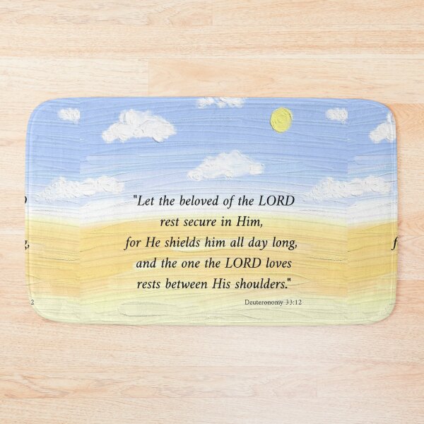Item preview, Encourage & Uplift Positive Bible Scripture Verse Quote -Rest & Love God's got you - Christian Faith Gift designed and sold by Ceramic Scripture.
