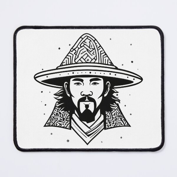 Artikelvorschau, Minimalist Samurai Portrait | Monochrome Japanese Warrior Vector Illustration entworfen und verkauft von Artisan Finds Online.