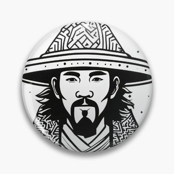 Item preview, Minimalist Samurai Portrait | Monochrome Japanese Warrior Vector Illustration designed and sold by Artisan Finds Online.
