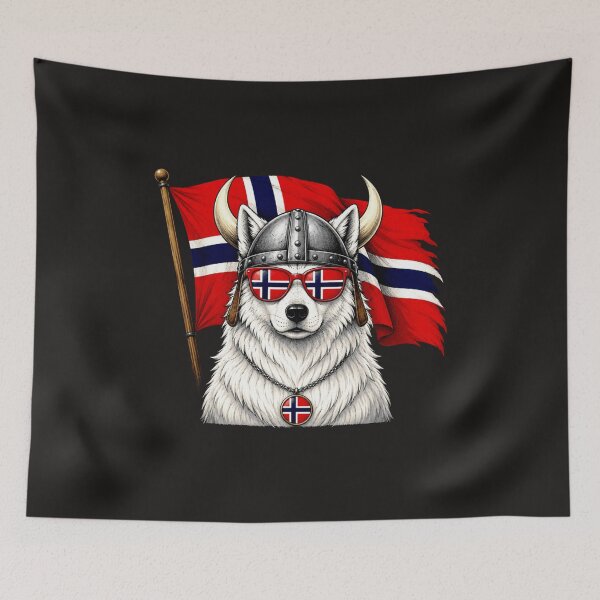 Item preview, Vintage Norwegian Pride Cool White Dog designed and sold by HilllJaleel.