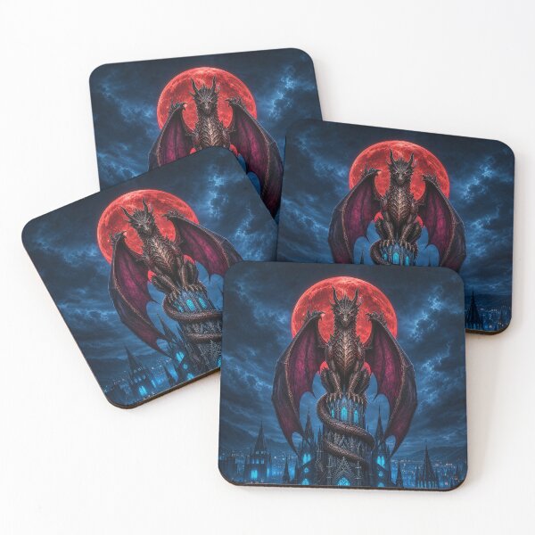 Item preview, Gothic Brown Dragon Under Blood Red Moon designed and sold by Aimaniia666.