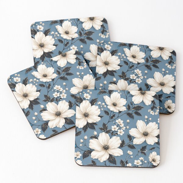 Item preview, Blue White Flower Pattern Spring Aesthetic Marguerite Blasingame Season designed and sold by SMARTKIT  DESIGNAGENCY.